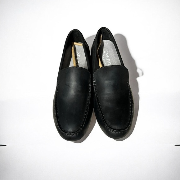 🌻NEW w.box SPERRY Black Davenport Leather Venetian Driver Casual Shoes Mens 10 - Picture 6 of 12